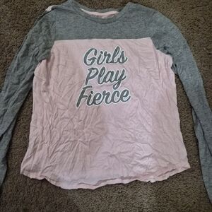 Athletic Works Pink and Gray Long Sleeve Tee